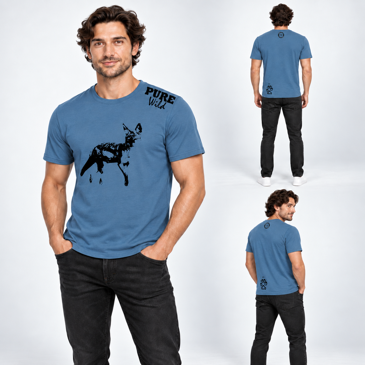 Black-backed Jackal men's T-shirt – alternate product view 4