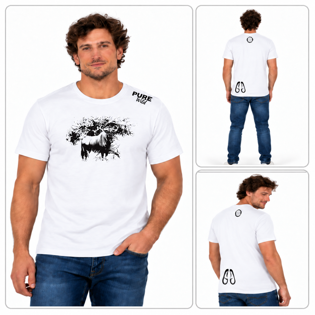 Blue Wildebeest men's T-shirt – alternate product view 2