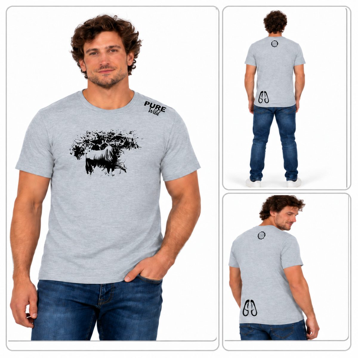Blue Wildebeest men's T-shirt – alternate product view 3