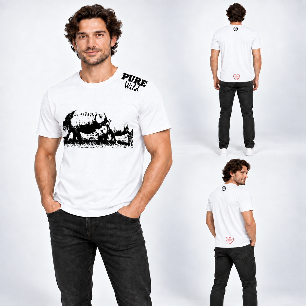 Rhino Family T-Shirt For A Real Man