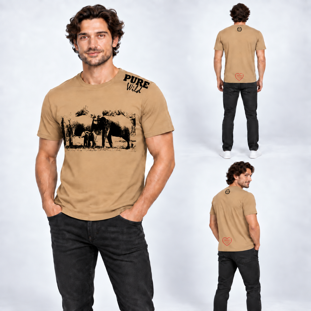 Elephant Family men's T-shirt – alternate product view 3