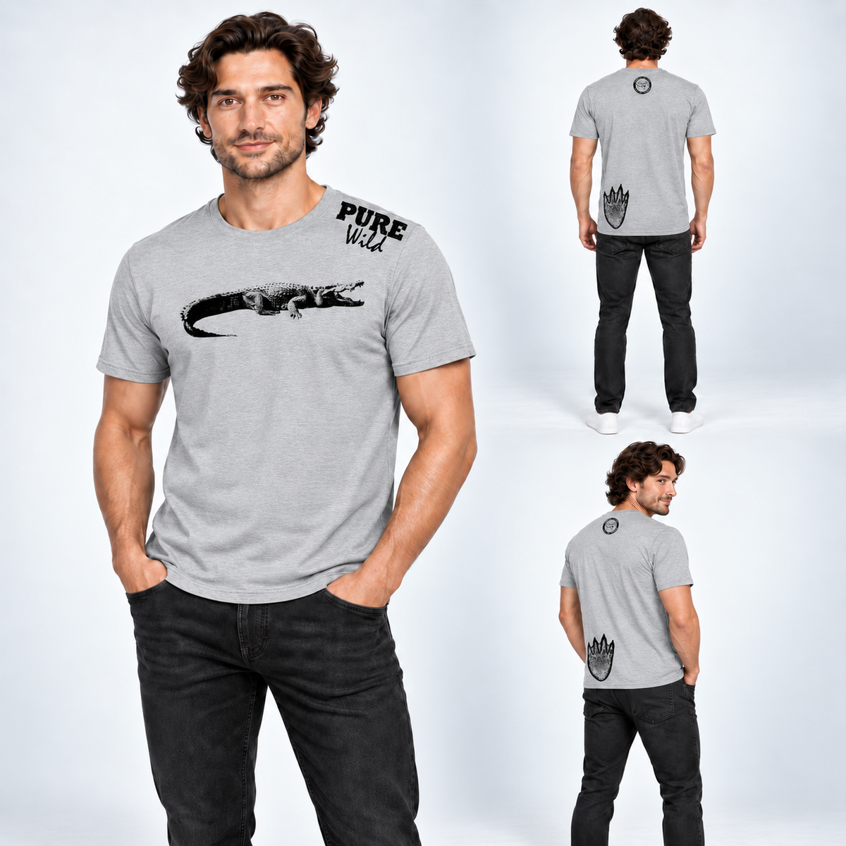 Crocodile men's T-shirt – alternate product view 4