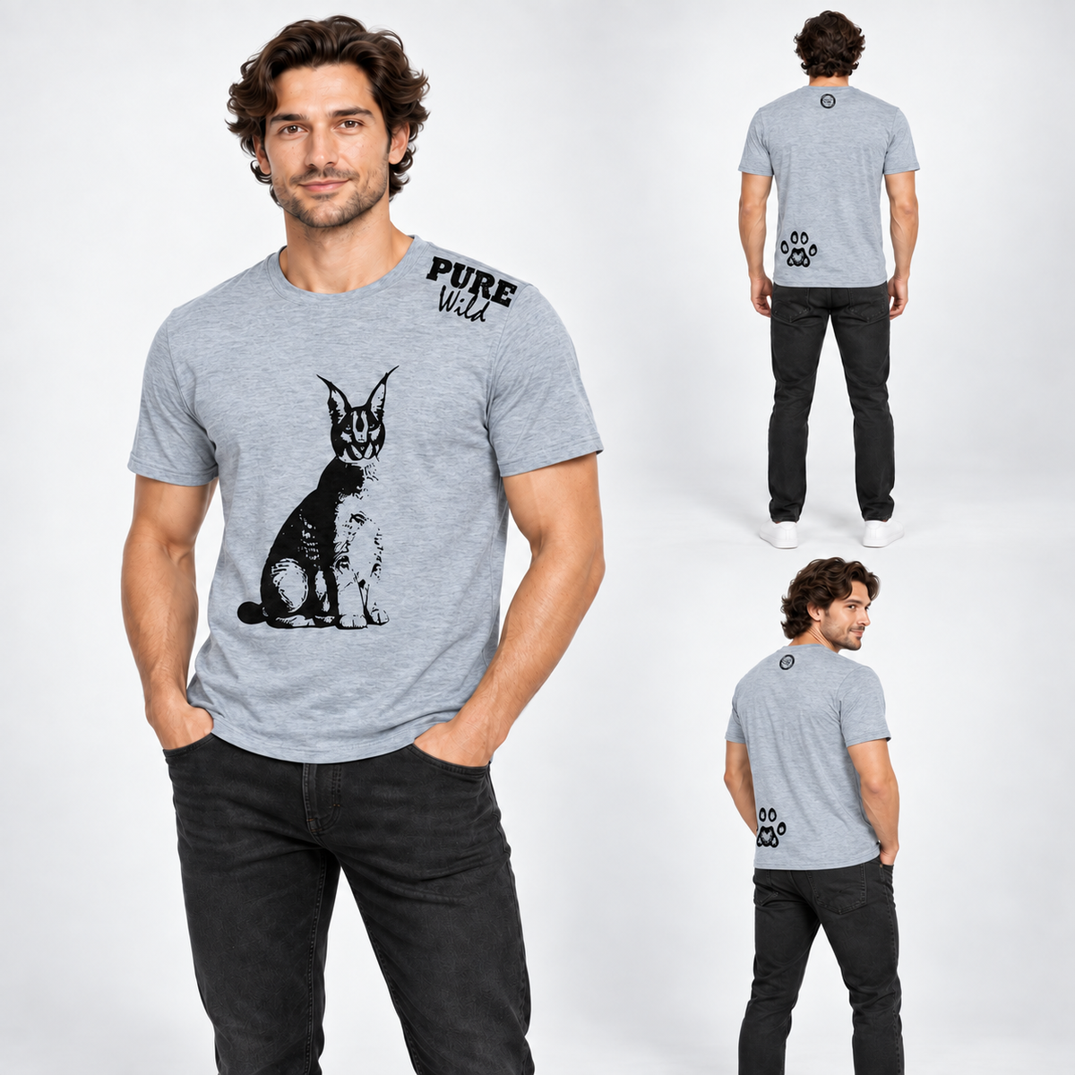Caracal men's T-shirt – alternate product view 3