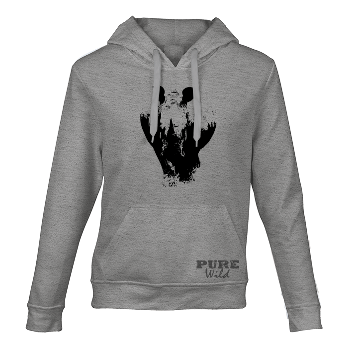White Rhinoceros Hooded Sweatshirt for Him and Her
