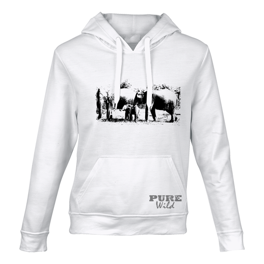 Elephant Family Hooded Sweatshirt for Him and Her