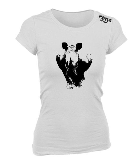 White Rhinoceros T-Shirt For The Ladies